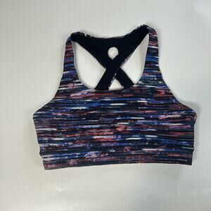 Lululemon Time To Sweat Bra Women’s 4 Hinshu Alpine Multicolor Striped Athletic